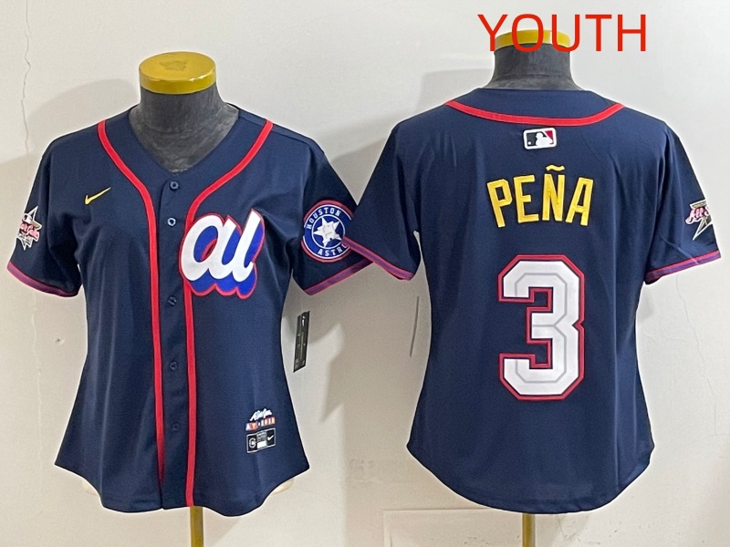Youth 2025 Houston Astros #3 Pena dark Blue All star Nike MLB Jersey style 012->green bay packers->NFL Jersey